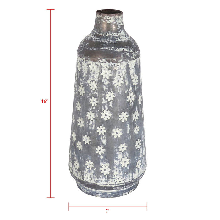 Cimarron Rustic Floral Metal Dried Florals Vase
