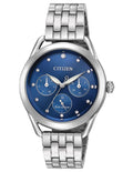 Citizen DRIVE LTR Womens Watch - Blue Dial - Bracelet - Crystal - Day/Date - FD2050-53L