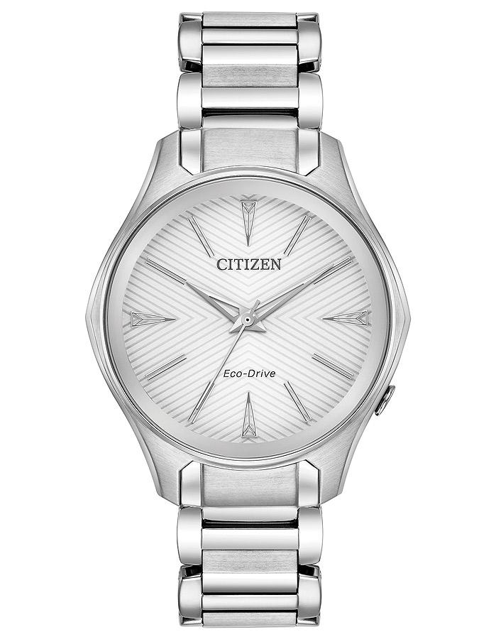Citizen Eco-Drive L Mondena Womens Watch - White Dial - Stainless Bracelet - EM0590-54A
