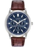 Citizen Eco-Drive Mens Corso - Stainless Steel - Blue - Chrono - Leather Strap - BU2070-12L_7bbf22fc-6203-48b0-8008-4eb3fb68b8d1