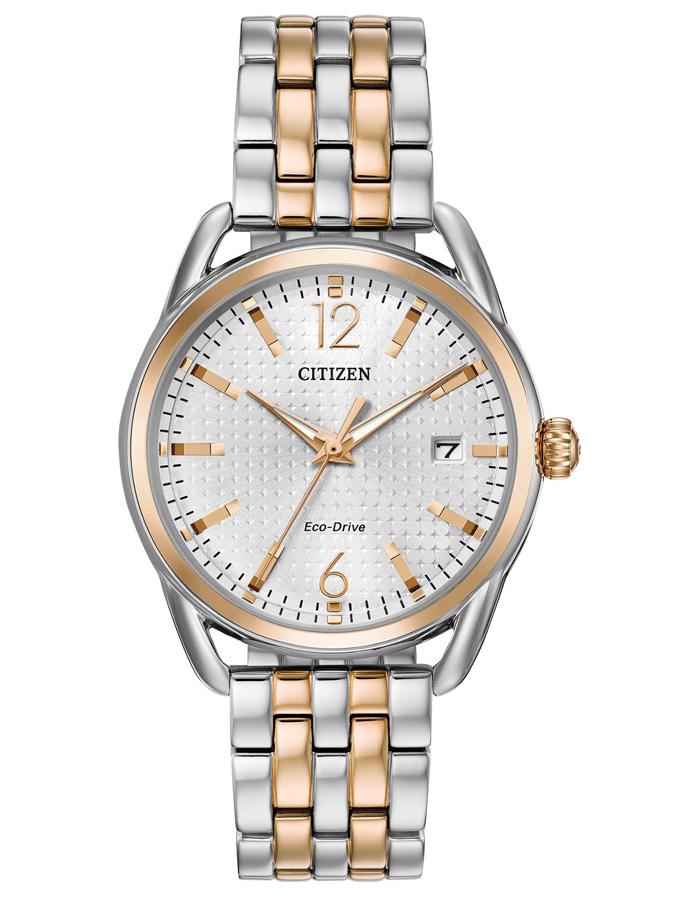 Citizen Ladies DRIVE LTR Watch - Two-Tone - Silver-Tone Dial - Date - Bracelet - FE6086-74A