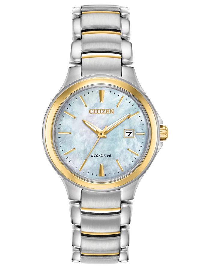 Citizen Ladies Eco-Drive Chandler Watch - Two-Tone - MOP - Bracelet - Date - EW2524-55N