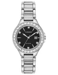 Citizen Ladies Eco-Drive Silhouette Watch - Crystals - Stainless Steel - Black - FE1190-53E