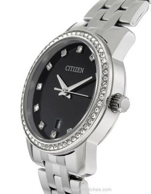 Citizen Quartz Ladies Swarovski Crystal Dress - Stainless Steel - Black Dial - EU6030-56EA_7e1d61db-fb3e-45ab-a82e-abc4bda144df