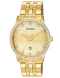 Citizen Quartz Mens Swarovski Crystal Dress- Gold Tone - Gold Dial - BI5032-56P_b5eeb432-babf-4852-9680-11dba19a98f1