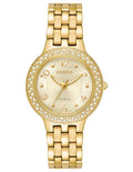 Citizen Womens Eco-Drive Silhouette - Swarovski Crystals - Gold-Tone - Bracelet - FE2082-51P