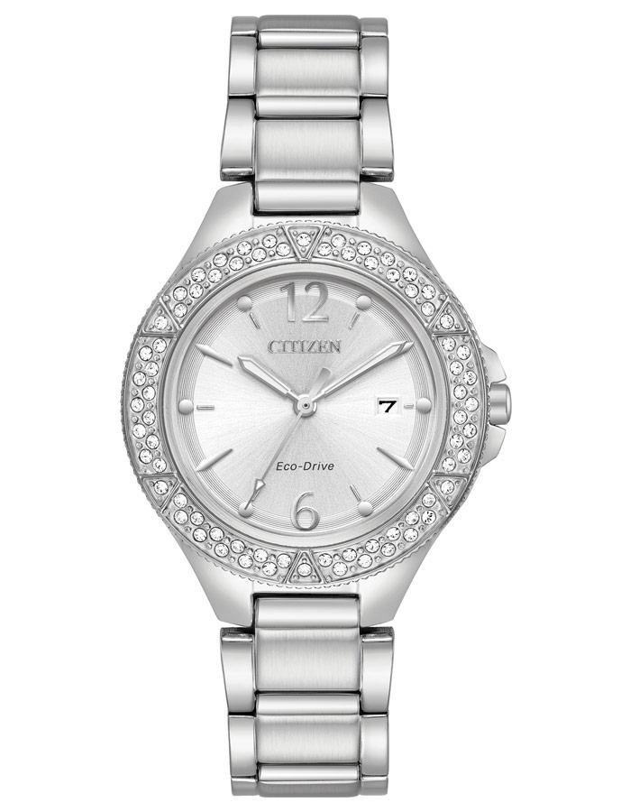 Citizen Womens Eco-Drive Silhouette Date Watch - Swarovski - Bracelet - 50m - FE1160-54A_49992057-9f79-436d-a369-4d76d673e33c