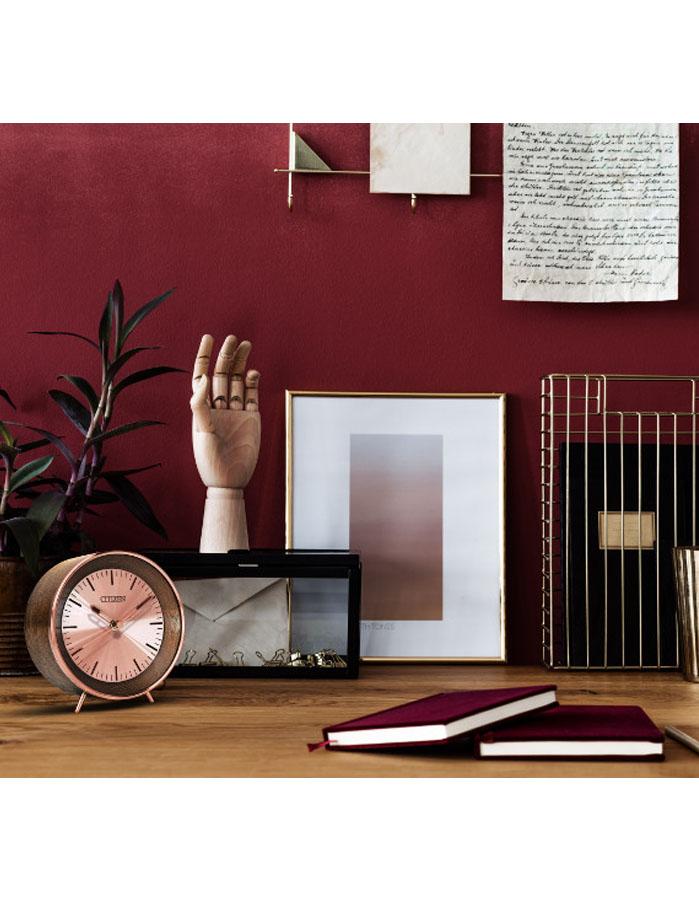 Citizen Workplace Chestnut Brown Clock w/ Rose Gold-Tone Accents - Bluetooth - CC3004A