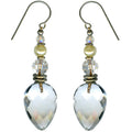 Clear glass and crystal dangle earrings from Owen Glass Collection featuring elegant, transparent jewelry design with sparkling accents.