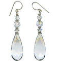 Clear glass and crystal drop earrings from Owen Glass Collection, featuring elegant cabaret-style design and sparkling details.
