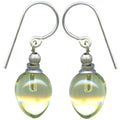 Clear yellow German glass drop earrings from Owen Glass Collection featuring mini berries design