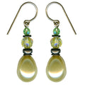 Owen Glass Collection Clouds 17 earrings featuring cloud-shaped design in clear and frosted glass with metal accents.