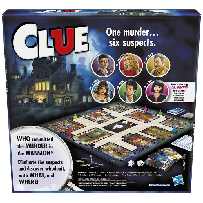 Clue Board Game, Mystery Game for Kids Ages 8 and Up, Family Games for 2-6 Players - Brand New