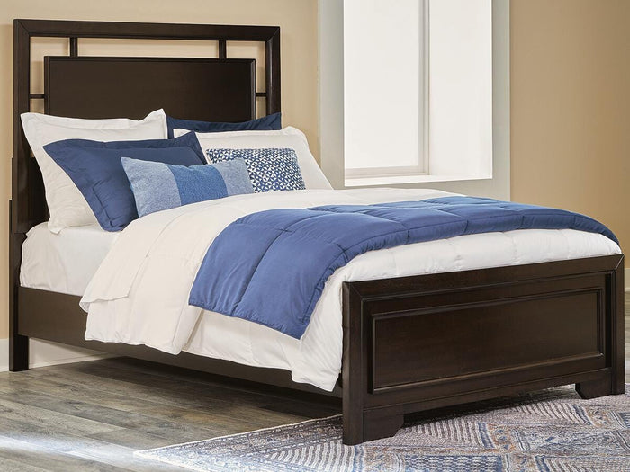 Covetown Dark Brown Covetown Full Panel Bed - Brand New