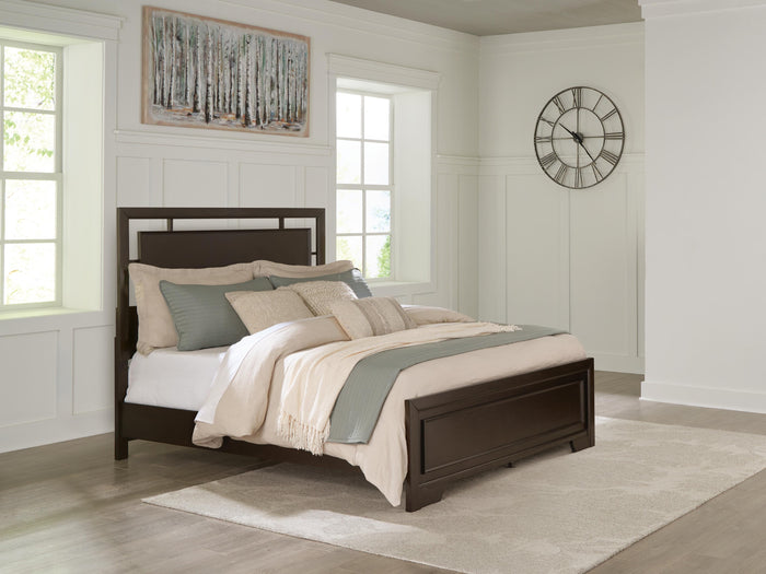 Covetown Dark Brown Covetown Queen Panel Bed - Brand New