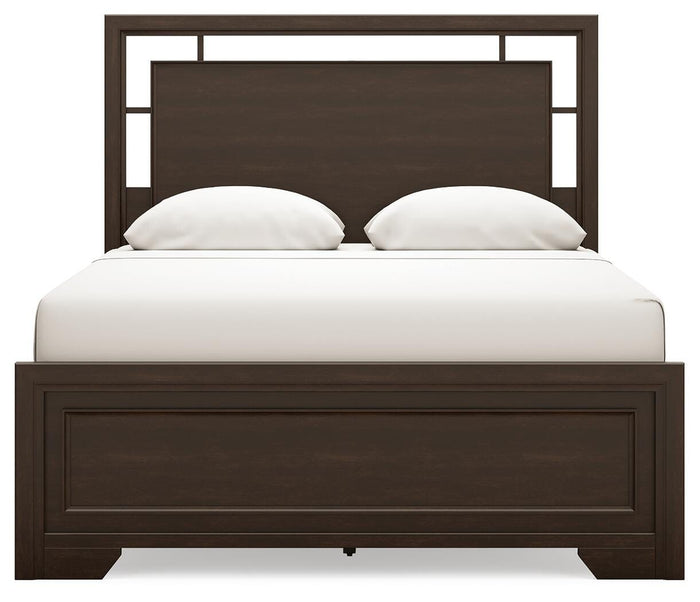 Covetown Dark Brown Covetown Queen Panel Bed - Brand New