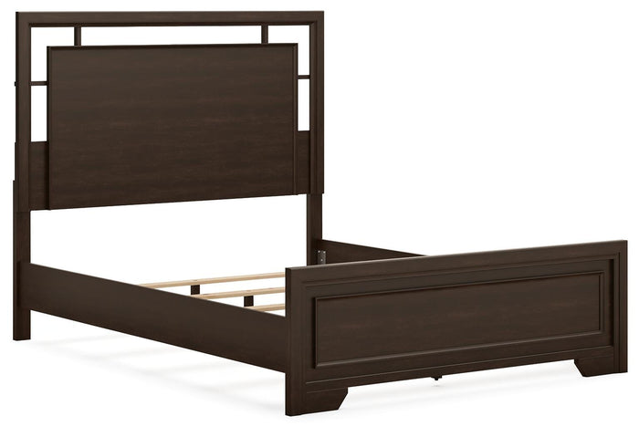 Covetown Dark Brown Covetown Queen Panel Bed - Brand New