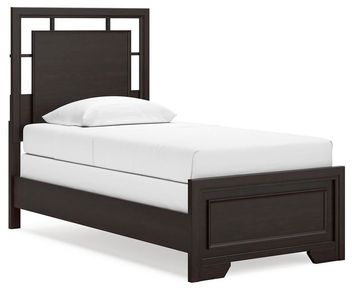 Covetown Dark Brown Covetown Twin Panel Bed - Brand New