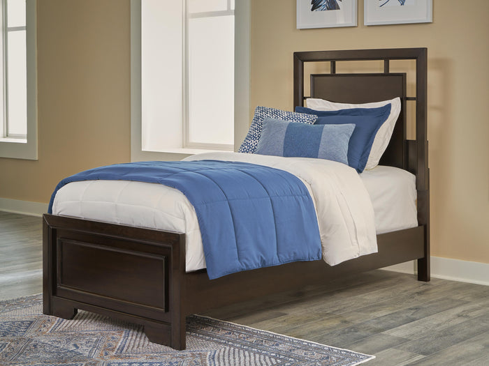 Covetown Dark Brown Covetown Twin Panel Bed - Brand New