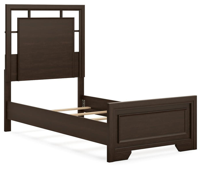 Covetown Dark Brown Covetown Twin Panel Bed - Brand New