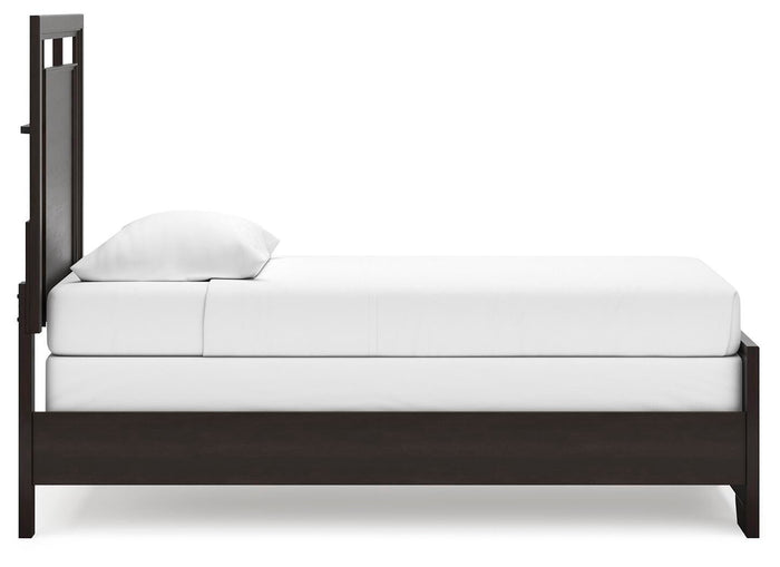 Covetown Dark Brown Covetown Twin Panel Bed - Brand New