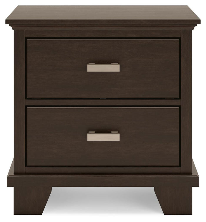 Covetown Dark Brown Two Drawer Night Stand - Brand New