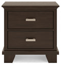 Covetown Dark Brown Two Drawer Night Stand - Brand New