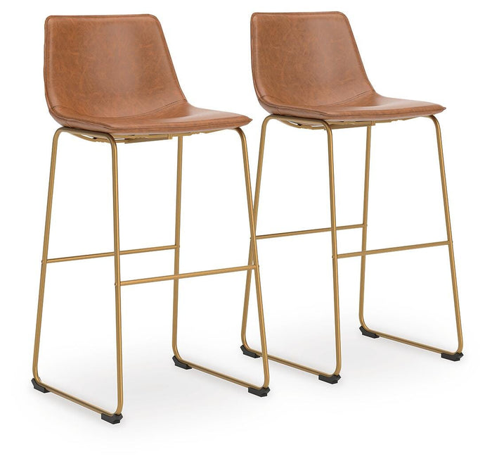 Crandox Brown/Gold Tall UPH Barstool (Priced Per Item, Must Order 2, 4, 6, or 8) - Brand New