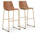 Crandox Brown/Gold Tall UPH Barstool (Priced Per Item, Must Order 2, 4, 6, or 8) - Brand New