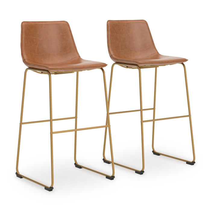 Crandox Brown/Gold Tall UPH Barstool (Priced Per Item, Must Order 2, 4, 6, or 8) - Brand New