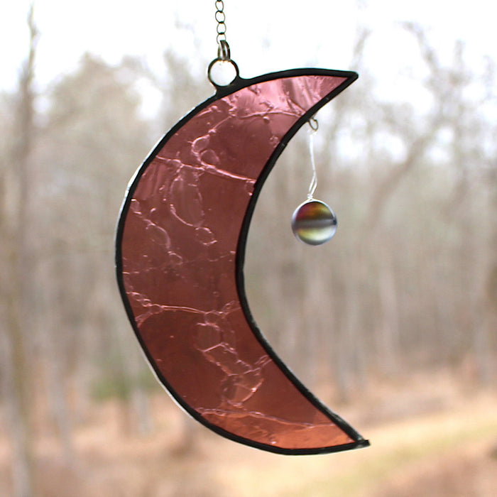 crescent mooncatcher: mauve crackle with black rainbow aura orb