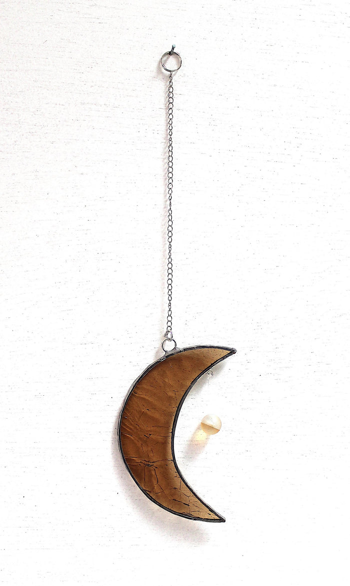 crescent mooncatcher: mauve crackle with black rainbow aura orb