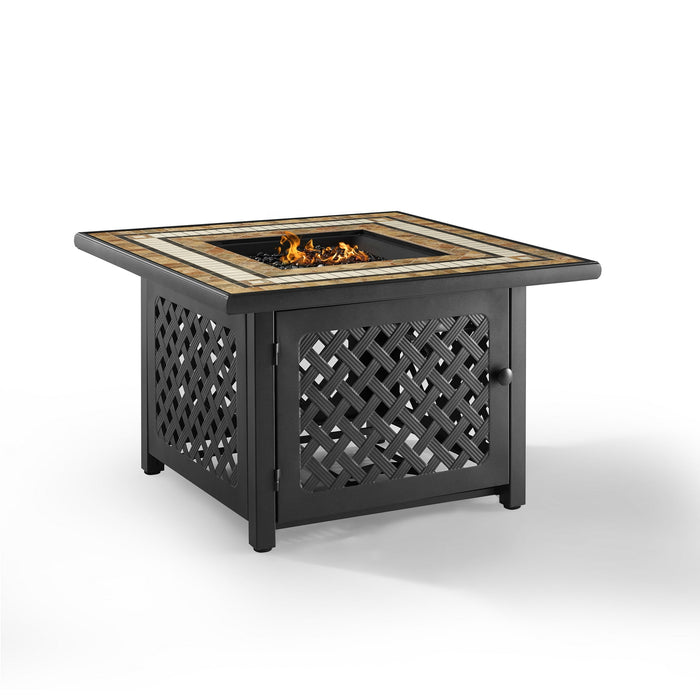 Crosley Furniture Tucson Outdoor Propane Fire Pit Table for Outside Patio Backyard Deck, 50,000 BTU - Brand New