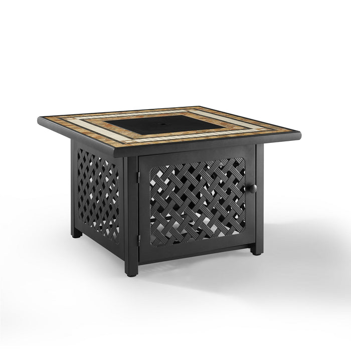 Crosley Furniture Tucson Outdoor Propane Fire Pit Table for Outside Patio Backyard Deck, 50,000 BTU - Brand New