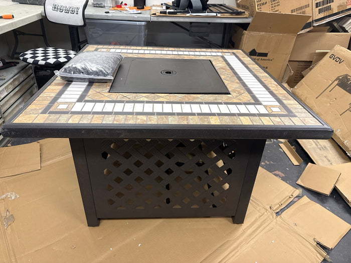 Crosley Furniture Tucson Outdoor Propane Fire Pit Table for Outside Patio Backyard Deck, 50,000 BTU - Brand New