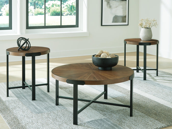 Crosstrail Brown Occasional Table Set (3/CN) - Brand New