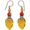 Gold and rhinestone earrings with topaz glass accents from Owen Glass Collection, featuring a stylish cruise 13 design.