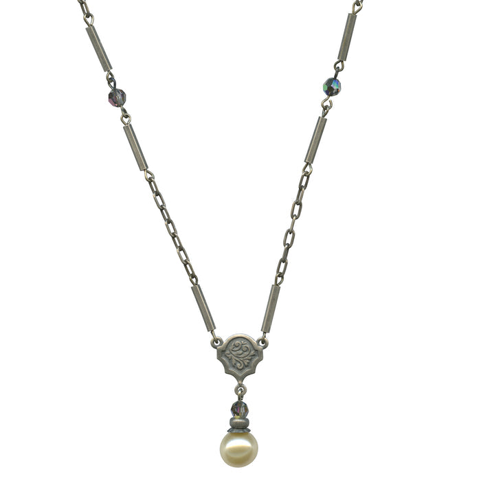 Owen Glass Collection Hyde Park 1 pearl and crystal earrings and necklace set, featuring elegant jewelry with pearls and sparkling crystals.