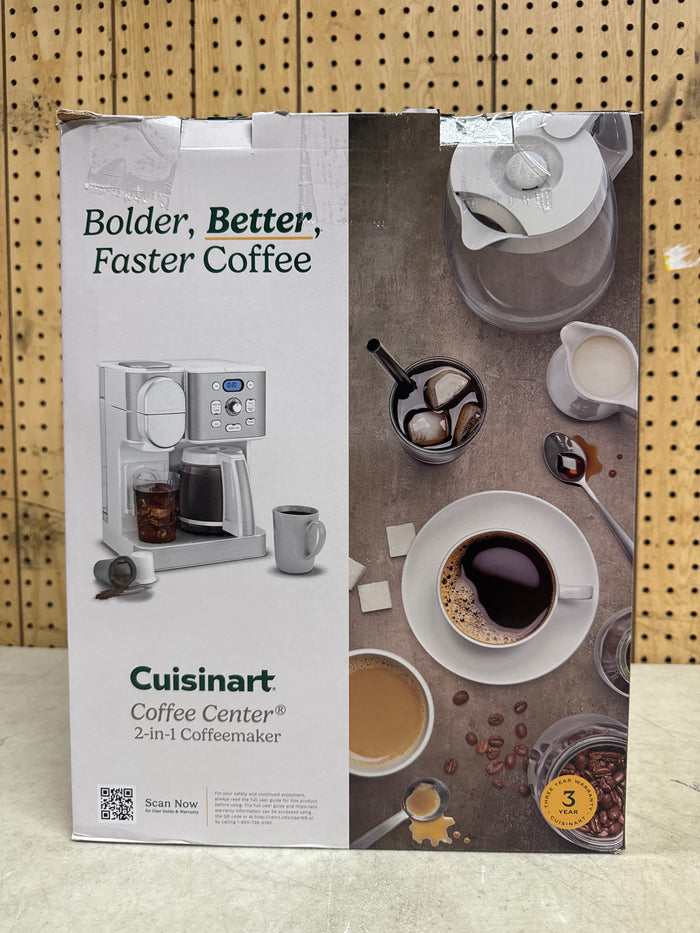 Cuisinart 2-in-1 Coffeemaker, 12 Cup Capacity, Single Serve, Hot or Iced - Brand New - Open Box