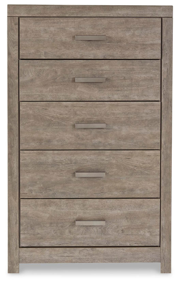 Culverbach Gray Five Drawer Chest - Brand New