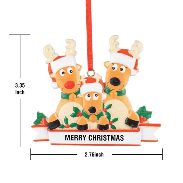 Custom Name Reindeer Family Xmas Ornament Personalized Christmas Decoration Gifts