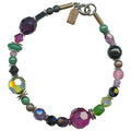 Czech glass and Austrian crystal bracelet "Heavy Breathing" in bronze from Owen Glass Collection, featuring intricate glass and crystal beads.