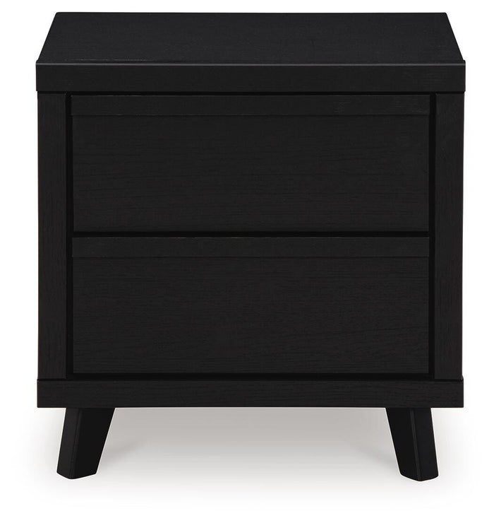 Danziar Black Two Drawer Night Stand - Brand New
