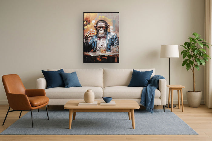 Dapper Toast - Framed Wall Art - Brown