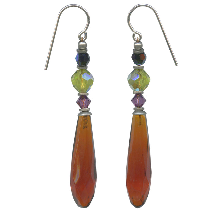 Owen Glass Collection earrings with intricate glass design, featuring a sleek, modern style perfect for elegant accessories.