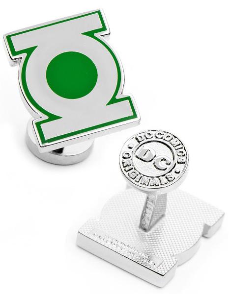DC Comics Super Hero Green Lantern Logo Cufflinks - Fixed Back Closure - DC-GRNL-SLA_028ad6d6-3aac-422e-8ae5-676d826194a4