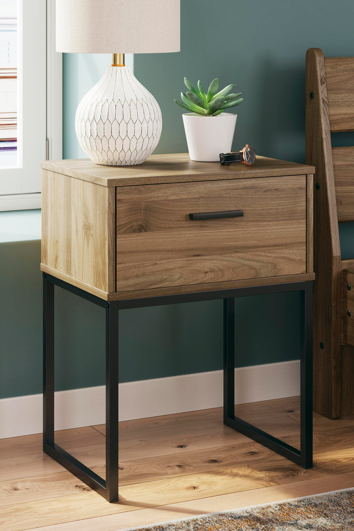Deanlow Honey One Drawer Night Stand - Brand New