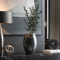 Decorative Vase - Black Metal Organic Edge Chipped, 14 in.