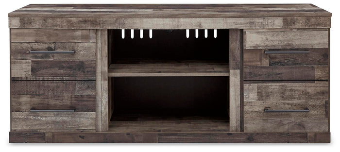Derekson Multi Gray LG TV Stand w/Fireplace Option - Brand New