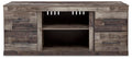 Derekson Multi Gray LG TV Stand w/Fireplace Option - Brand New